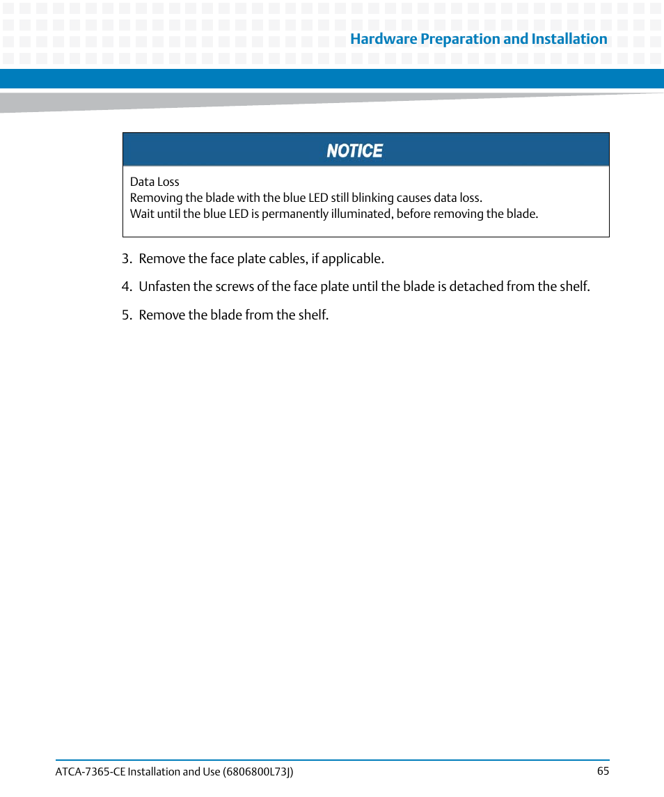 Artesyn ATCA-7365-CE Installation and Use (May 2014) User Manual | Page 65 / 294