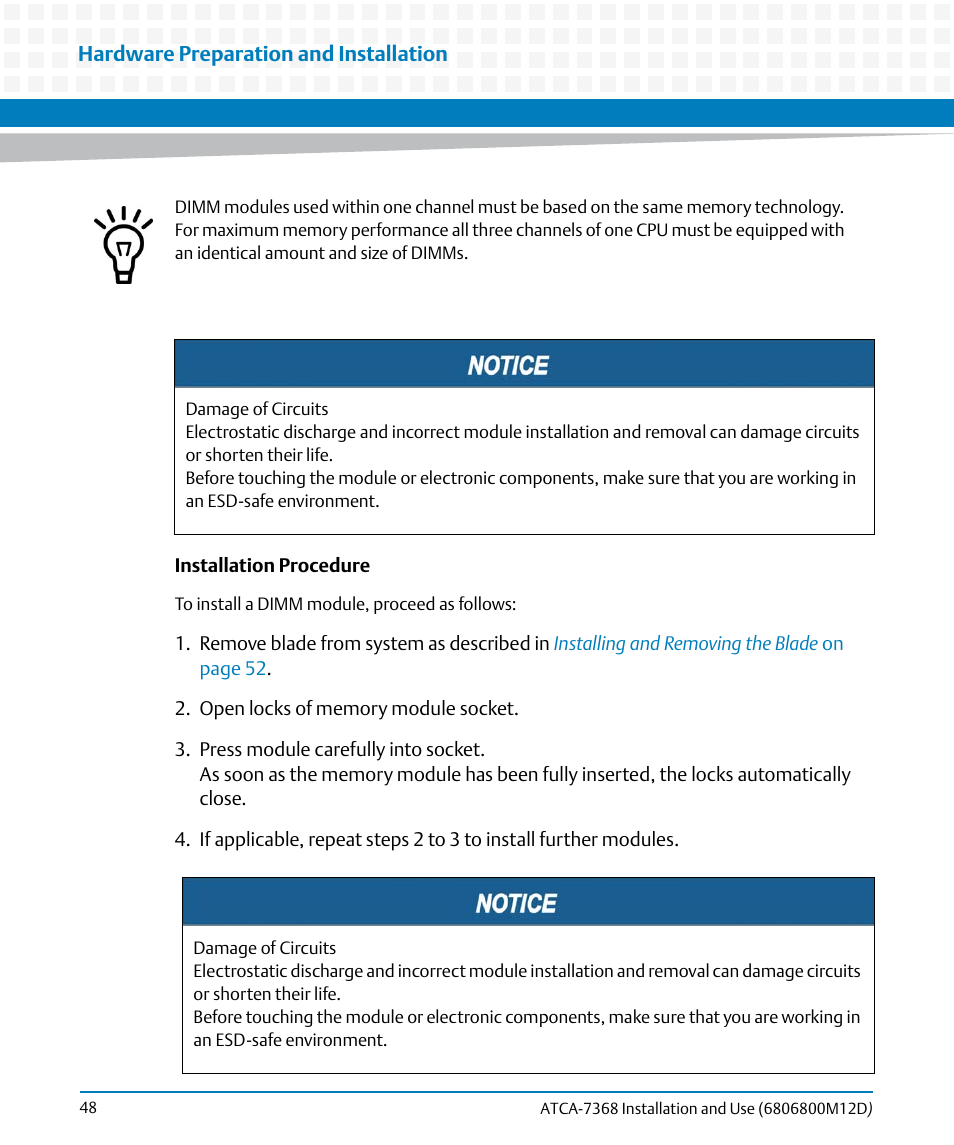 Artesyn ATCA-7368 Installation and Use (June 2014) User Manual | Page 48 / 222