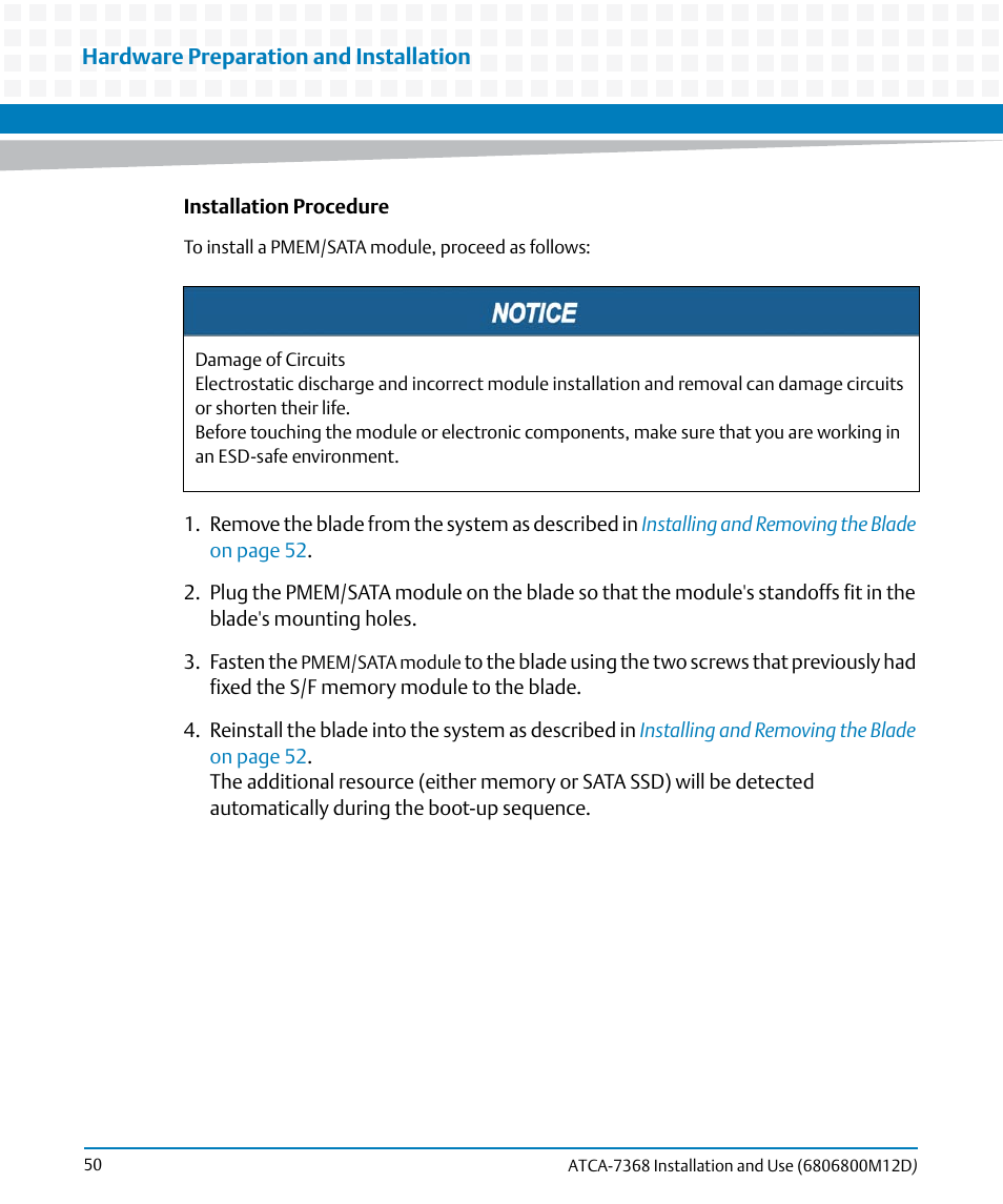 Artesyn ATCA-7368 Installation and Use (June 2014) User Manual | Page 50 / 222