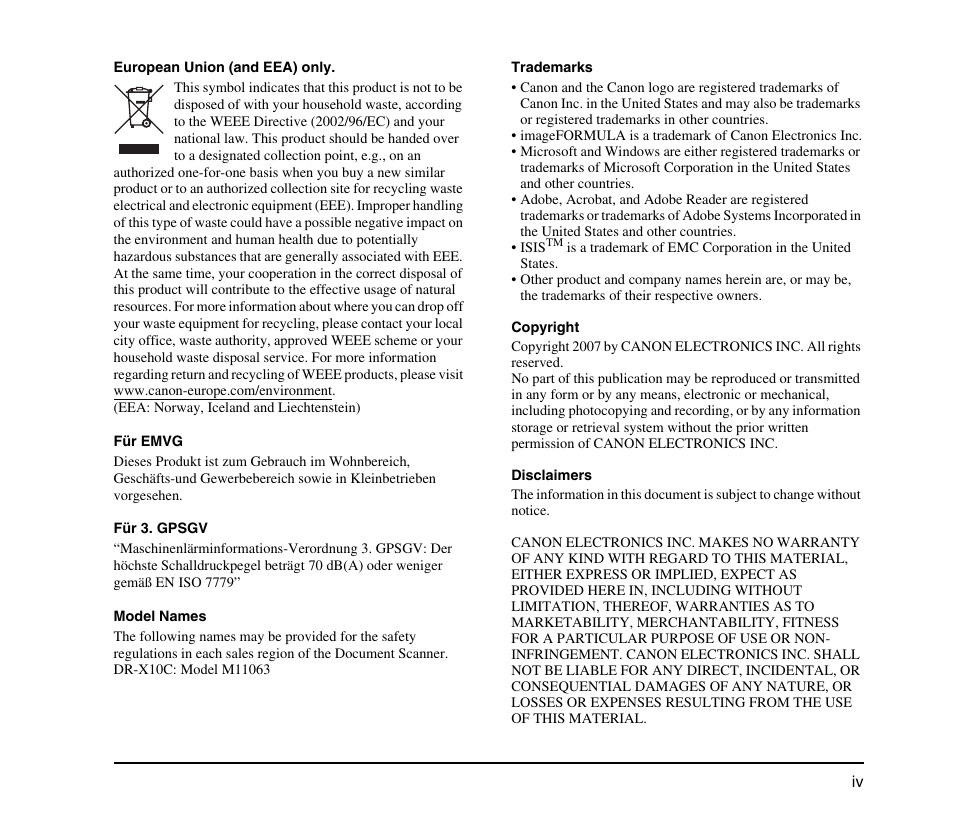 Canon IMAGEFORMULA DR-X10C User Manual | Page 5 / 67