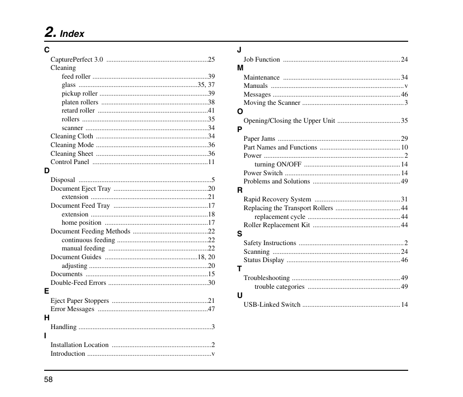 Index | Canon IMAGEFORMULA DR-X10C User Manual | Page 66 / 67