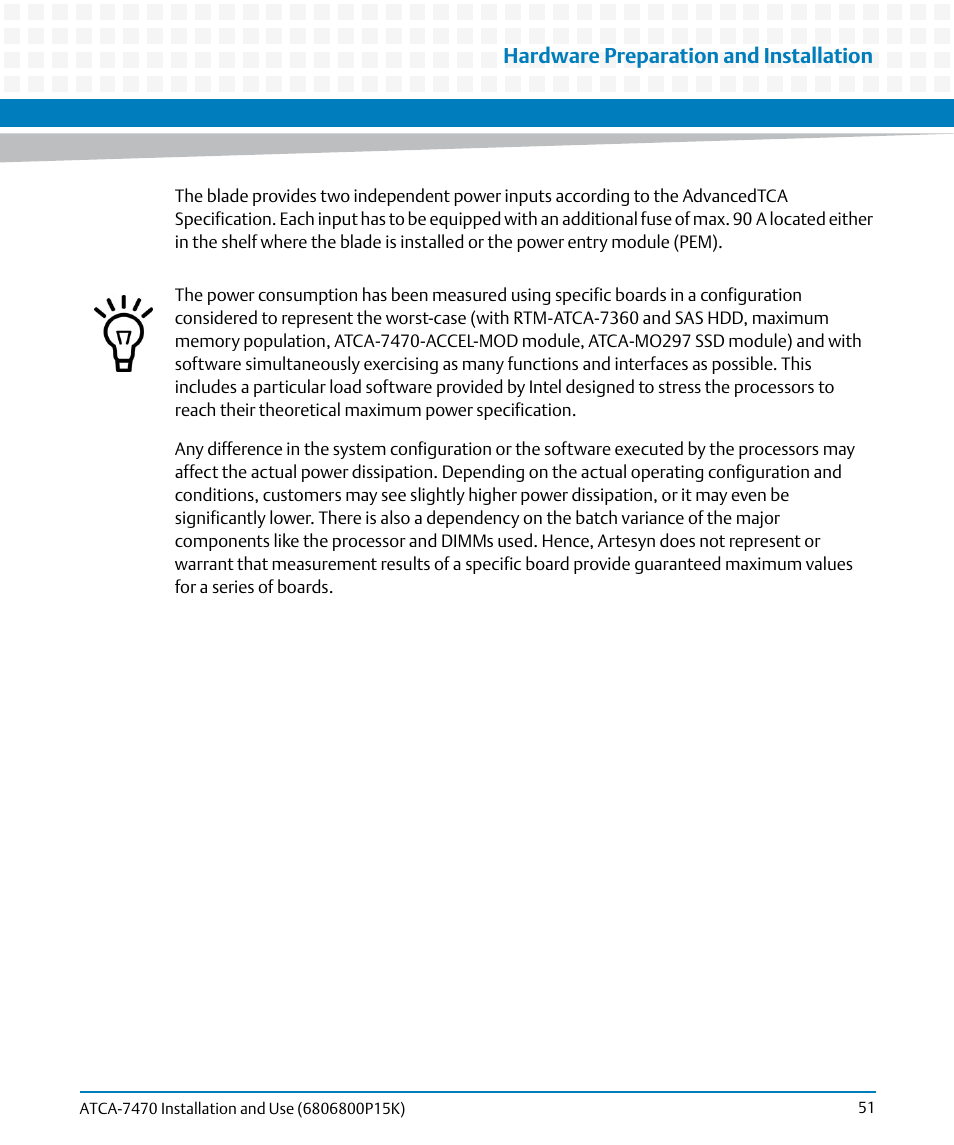 Hardware preparation and installation | Artesyn ATCA-7470 Installation and Use (October 2014) User Manual | Page 51 / 284