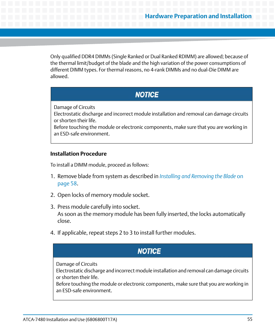Artesyn ATCA-7480 Installation and Use (February 2015) User Manual | Page 55 / 330