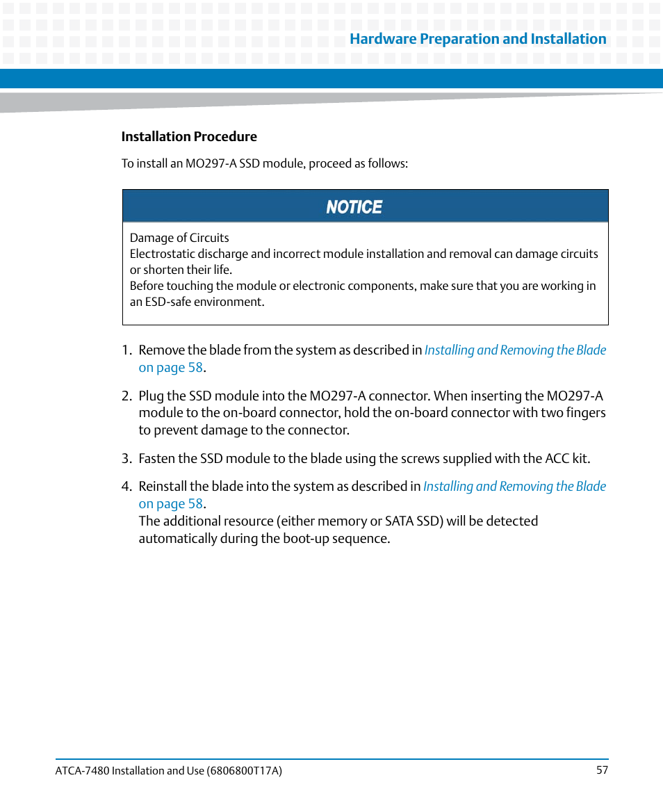 Artesyn ATCA-7480 Installation and Use (February 2015) User Manual | Page 57 / 330