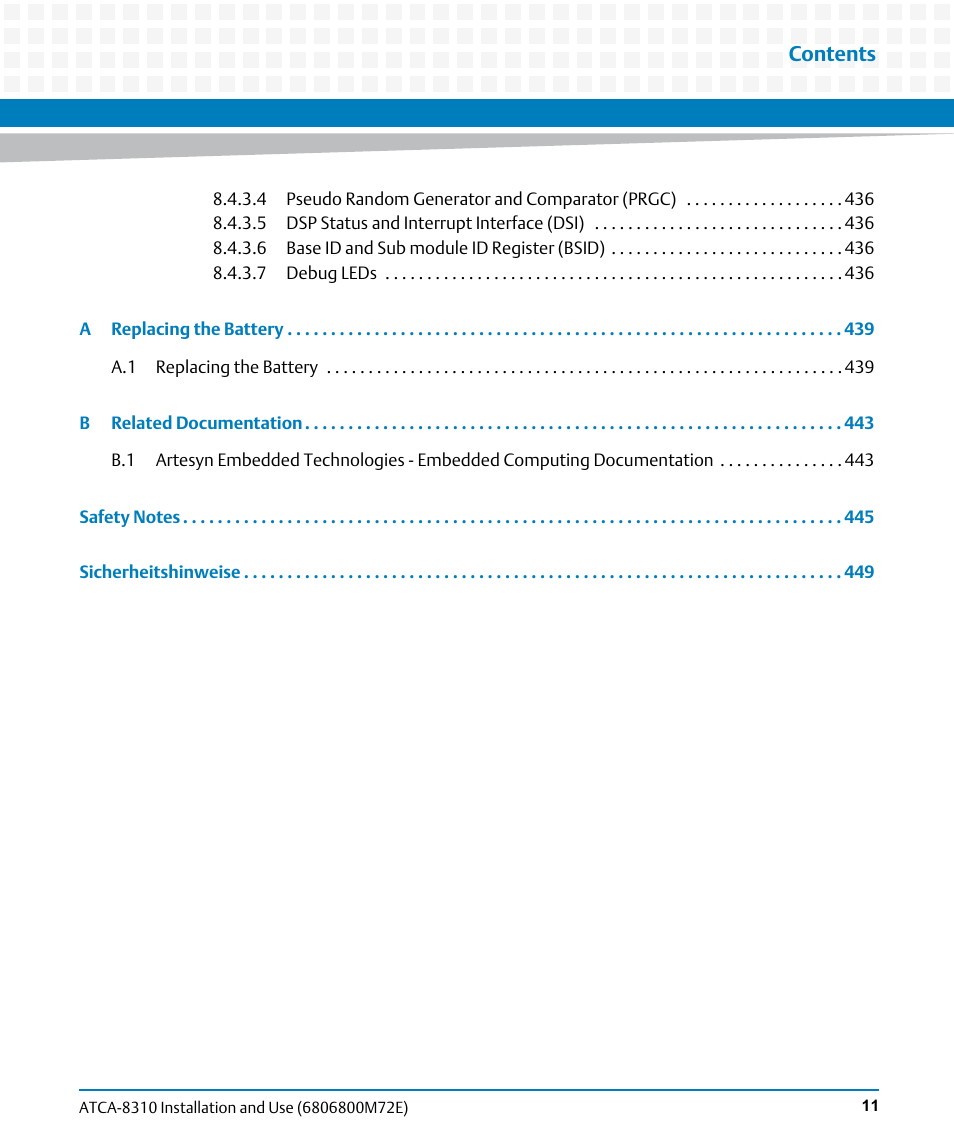Artesyn ATCA-8310 Installation and Use (May 2014) User Manual | Page 11 / 456