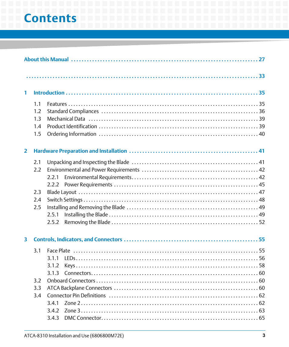 Artesyn ATCA-8310 Installation and Use (May 2014) User Manual | Page 3 / 456