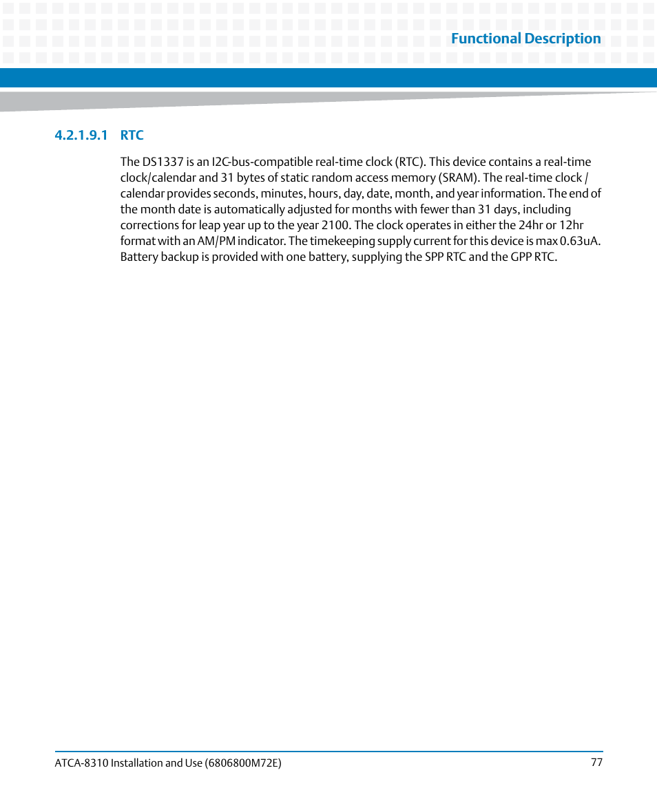 Functional description | Artesyn ATCA-8310 Installation and Use (May 2014) User Manual | Page 77 / 456