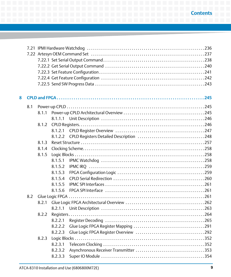Artesyn ATCA-8310 Installation and Use (May 2014) User Manual | Page 9 / 456