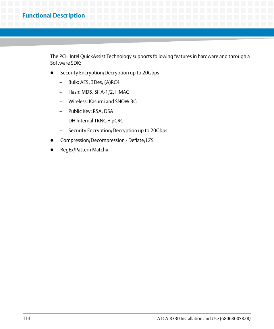 Functional description | Artesyn ATCA-8330 Installation and Use (April 2015) User Manual | Page 114 / 236