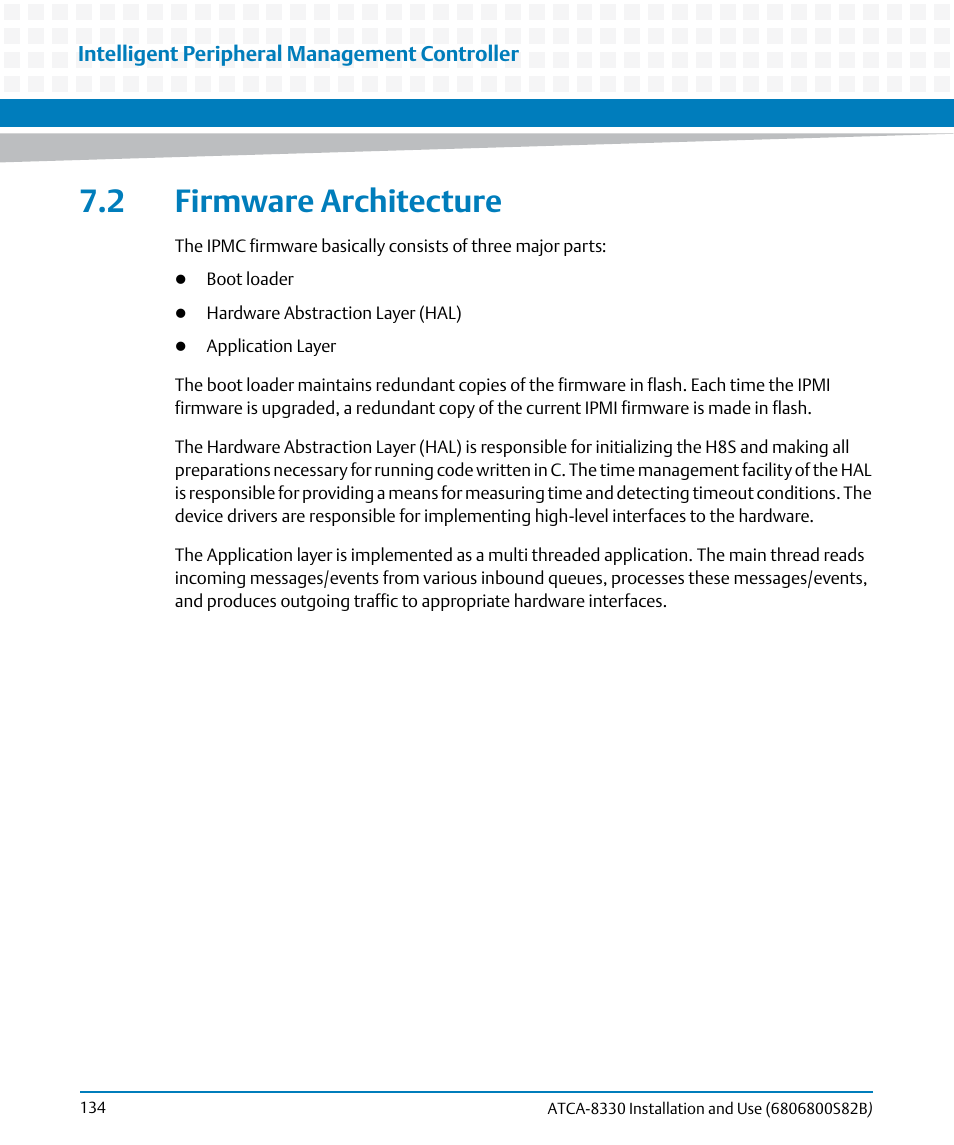 2 firmware architecture | Artesyn ATCA-8330 Installation and Use (April 2015) User Manual | Page 134 / 236