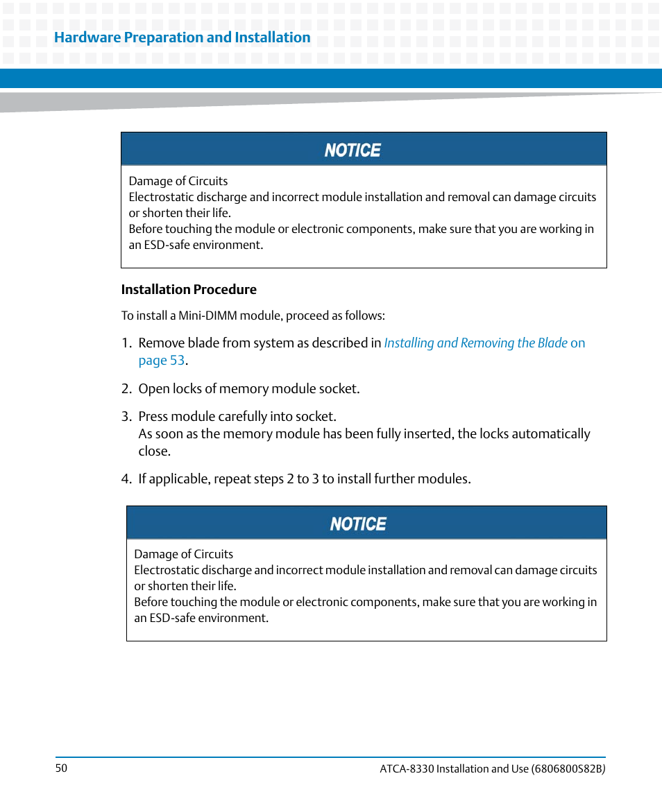 Artesyn ATCA-8330 Installation and Use (April 2015) User Manual | Page 50 / 236
