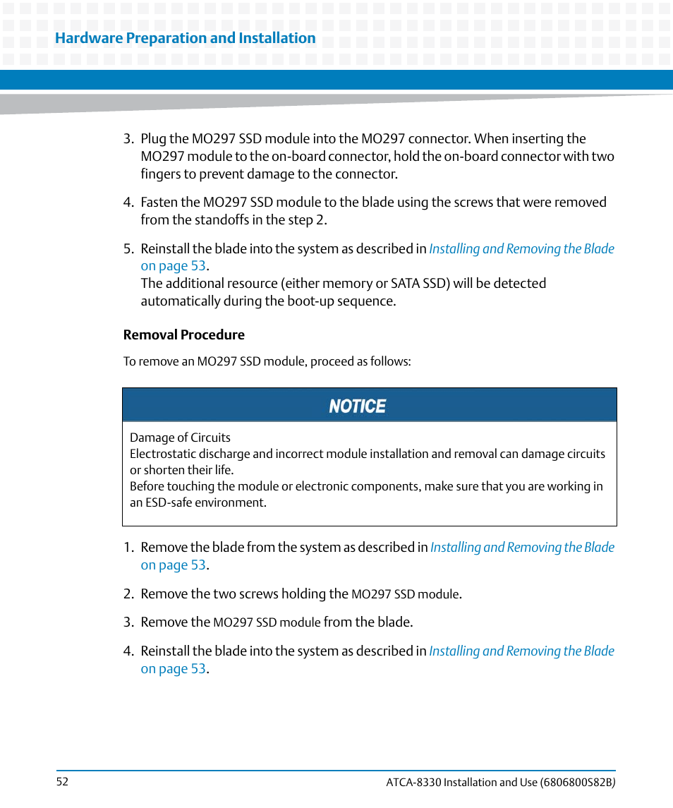 Artesyn ATCA-8330 Installation and Use (April 2015) User Manual | Page 52 / 236