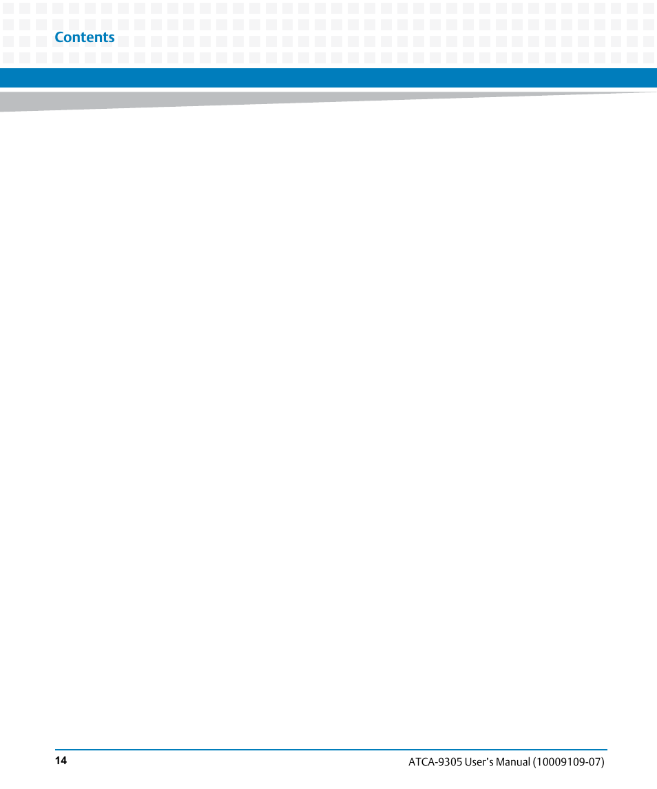 Artesyn ATCA-9305 User's Manual (May 2014) User Manual | Page 14 / 270