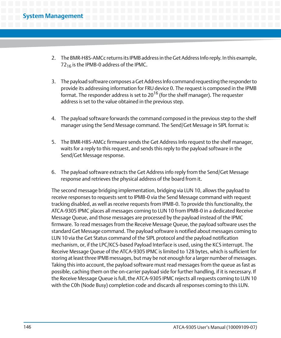 System management | Artesyn ATCA-9305 User's Manual (May 2014) User Manual | Page 146 / 270