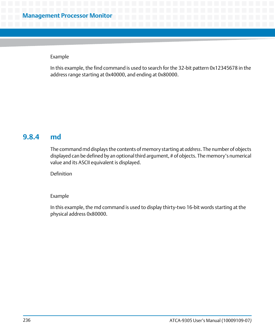 4 md | Artesyn ATCA-9305 User's Manual (May 2014) User Manual | Page 236 / 270