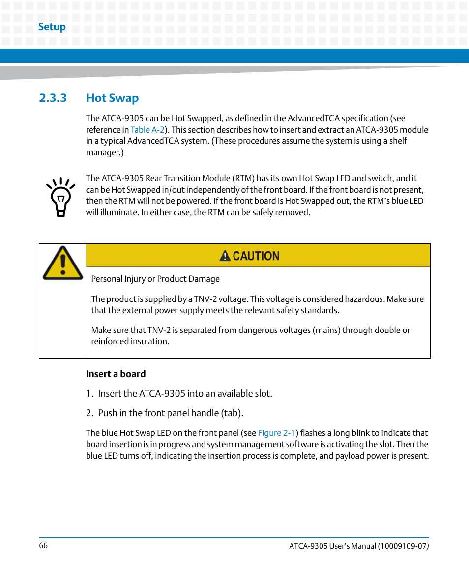 3 hot swap | Artesyn ATCA-9305 User's Manual (May 2014) User Manual | Page 66 / 270