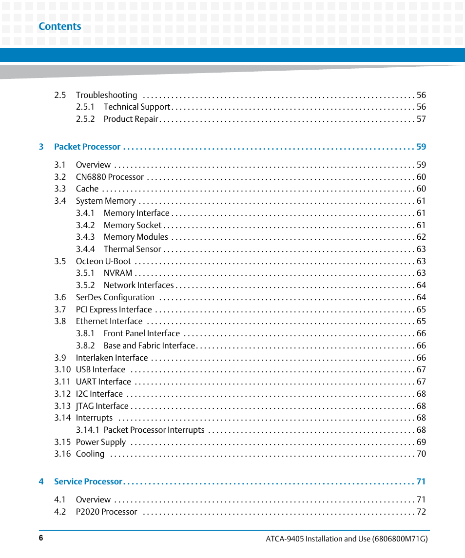 Artesyn ATCA-9405 Installation and Use (May 2014) User Manual | Page 6 / 168
