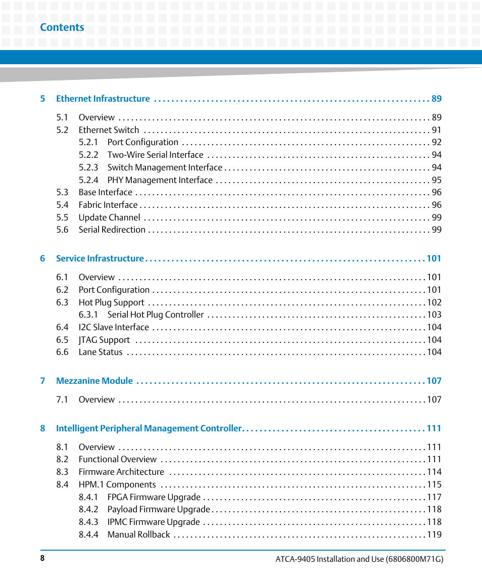 Artesyn ATCA-9405 Installation and Use (May 2014) User Manual | Page 8 / 168