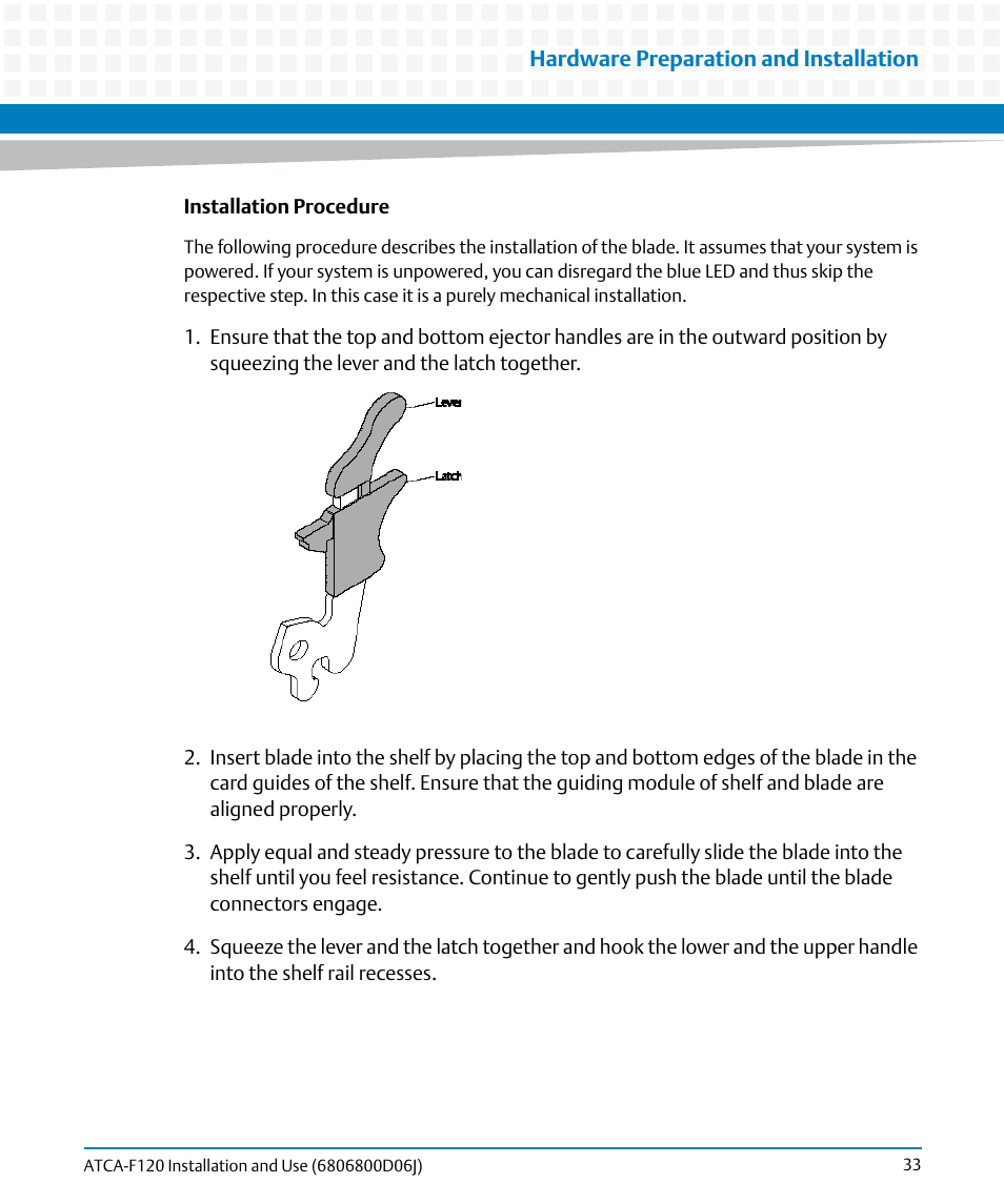 Artesyn ATCA-F120 Installation and Use (August 2014) User Manual | Page 33 / 122