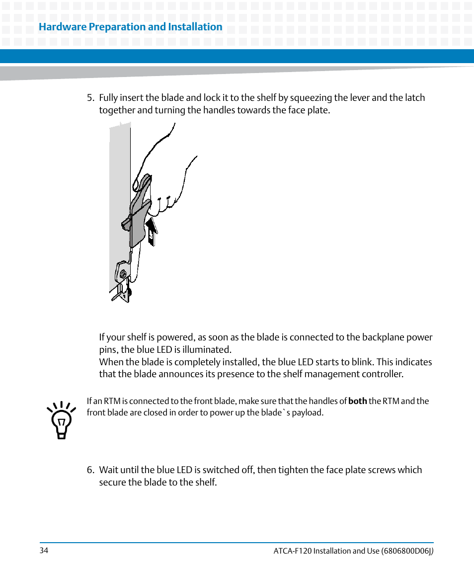 Artesyn ATCA-F120 Installation and Use (August 2014) User Manual | Page 34 / 122