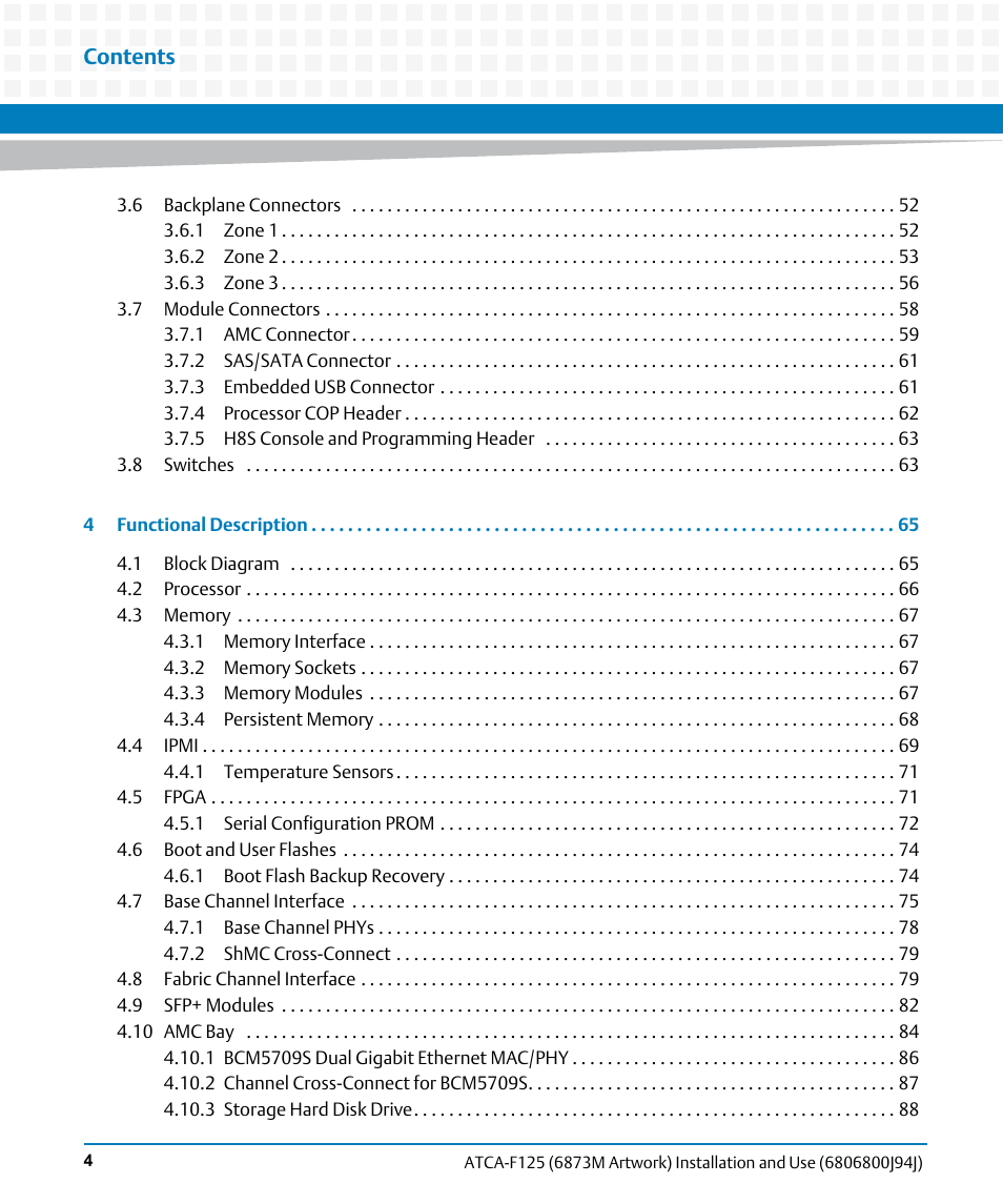 Artesyn ATCA-F125 Installation and Use Guide (April 2014) User Manual | Page 4 / 138