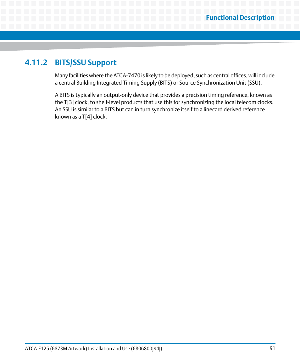 2 bits/ssu support | Artesyn ATCA-F125 Installation and Use Guide (April 2014) User Manual | Page 91 / 138