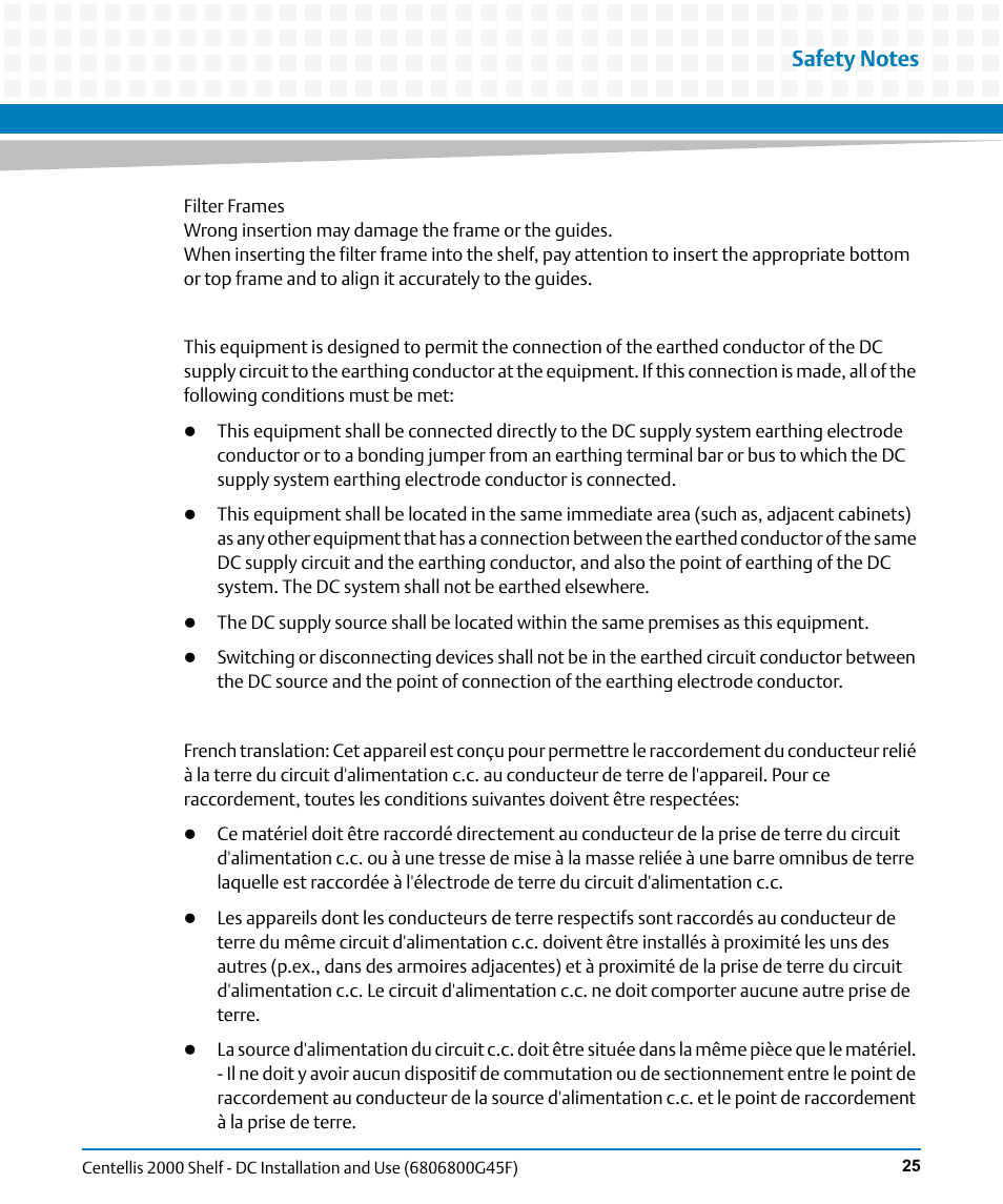 Artesyn Centellis 2000 Shelf - DC Installation and Use (June 2014) User Manual | Page 25 / 176