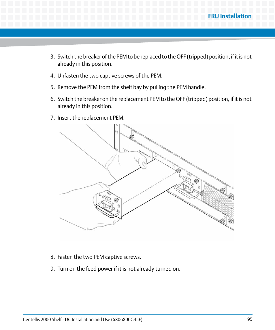 Artesyn Centellis 2000 Shelf - DC Installation and Use (June 2014) User Manual | Page 95 / 176