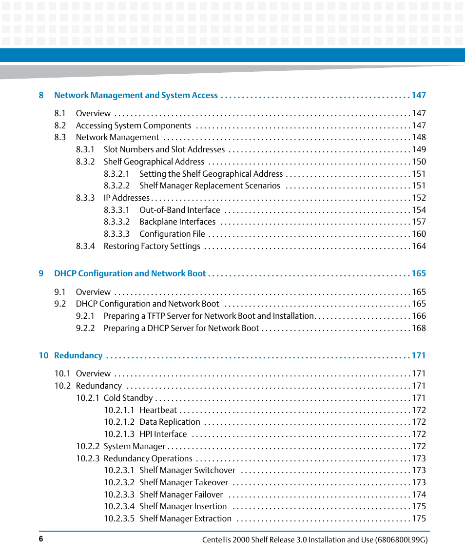 Artesyn Centellis 2000 Shelf Release 3.0 Installation and Use (May 2014) User Manual | Page 6 / 192