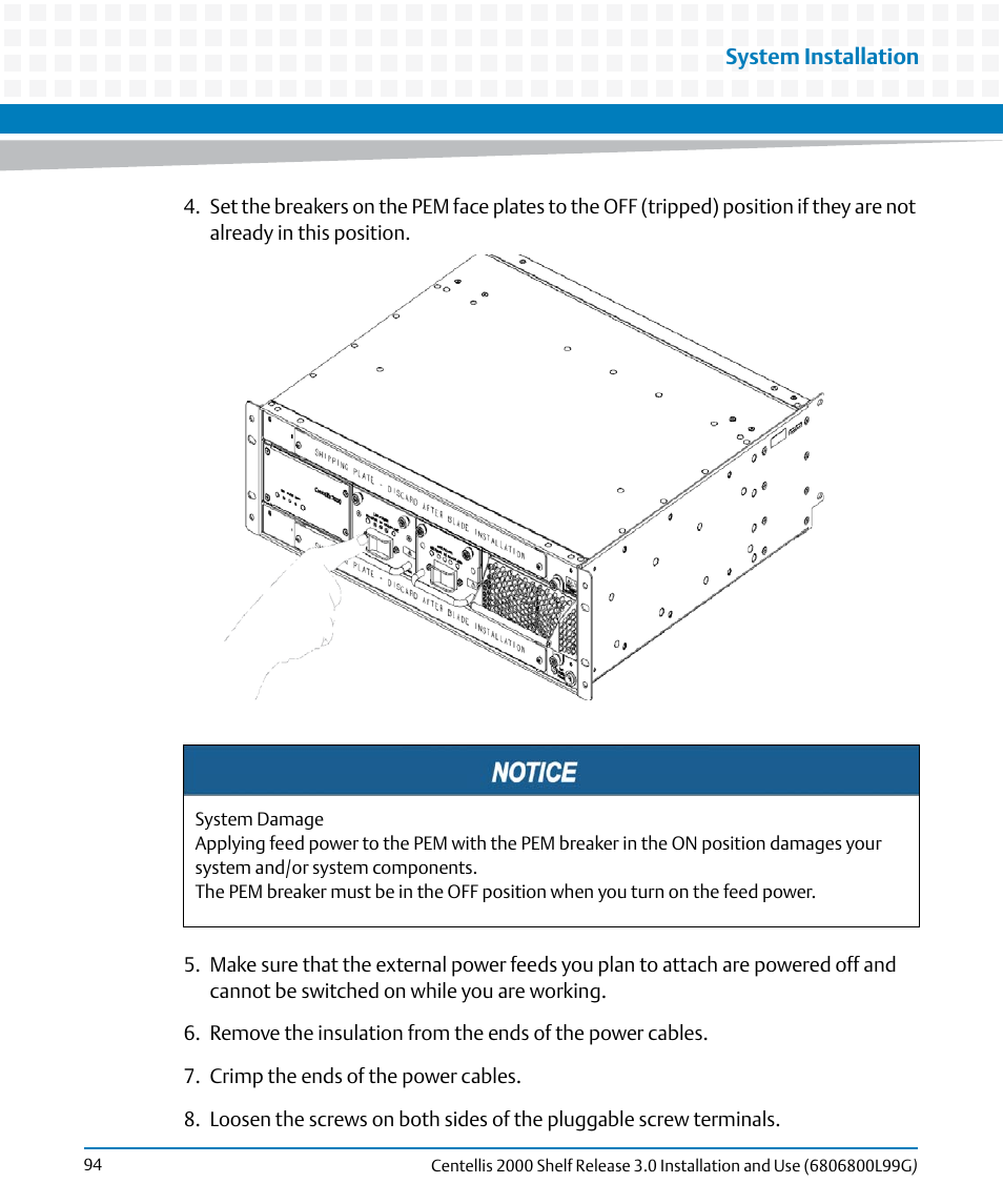 Artesyn Centellis 2000 Shelf Release 3.0 Installation and Use (May 2014) User Manual | Page 94 / 192