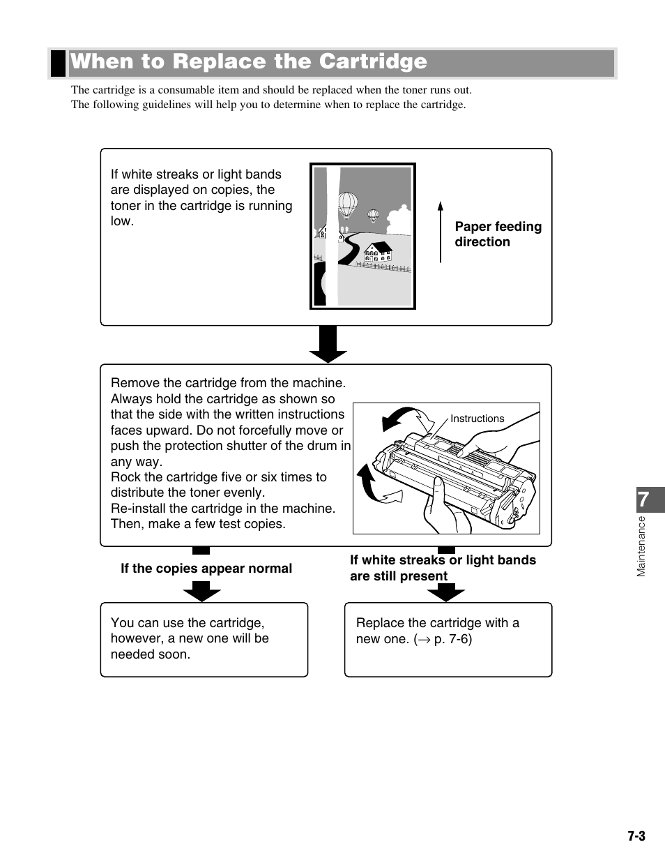 When to replace the cartridge | Canon PC-D340 User Manual | Page 46 / 66