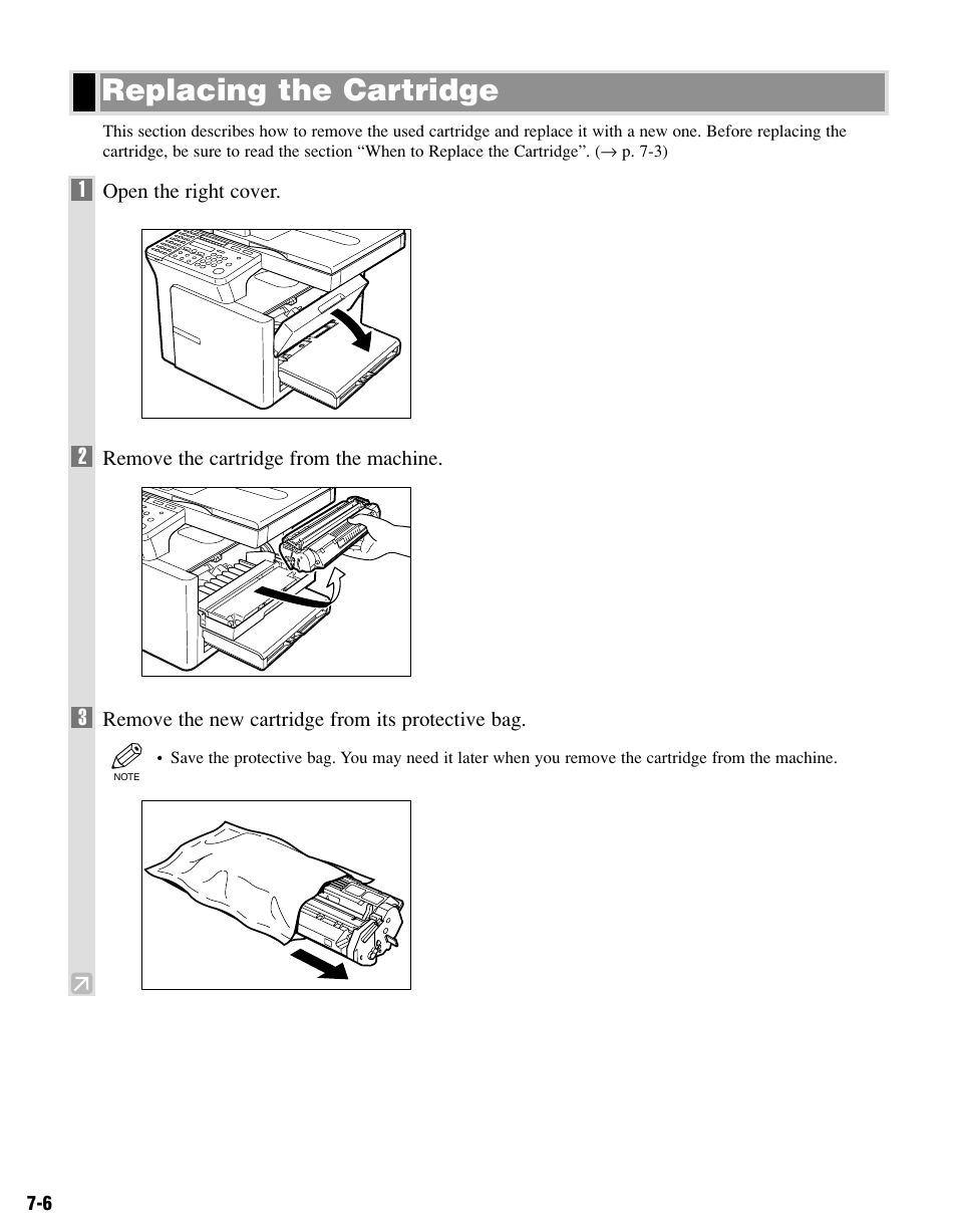 Replacing the cartridge | Canon PC-D340 User Manual | Page 49 / 66