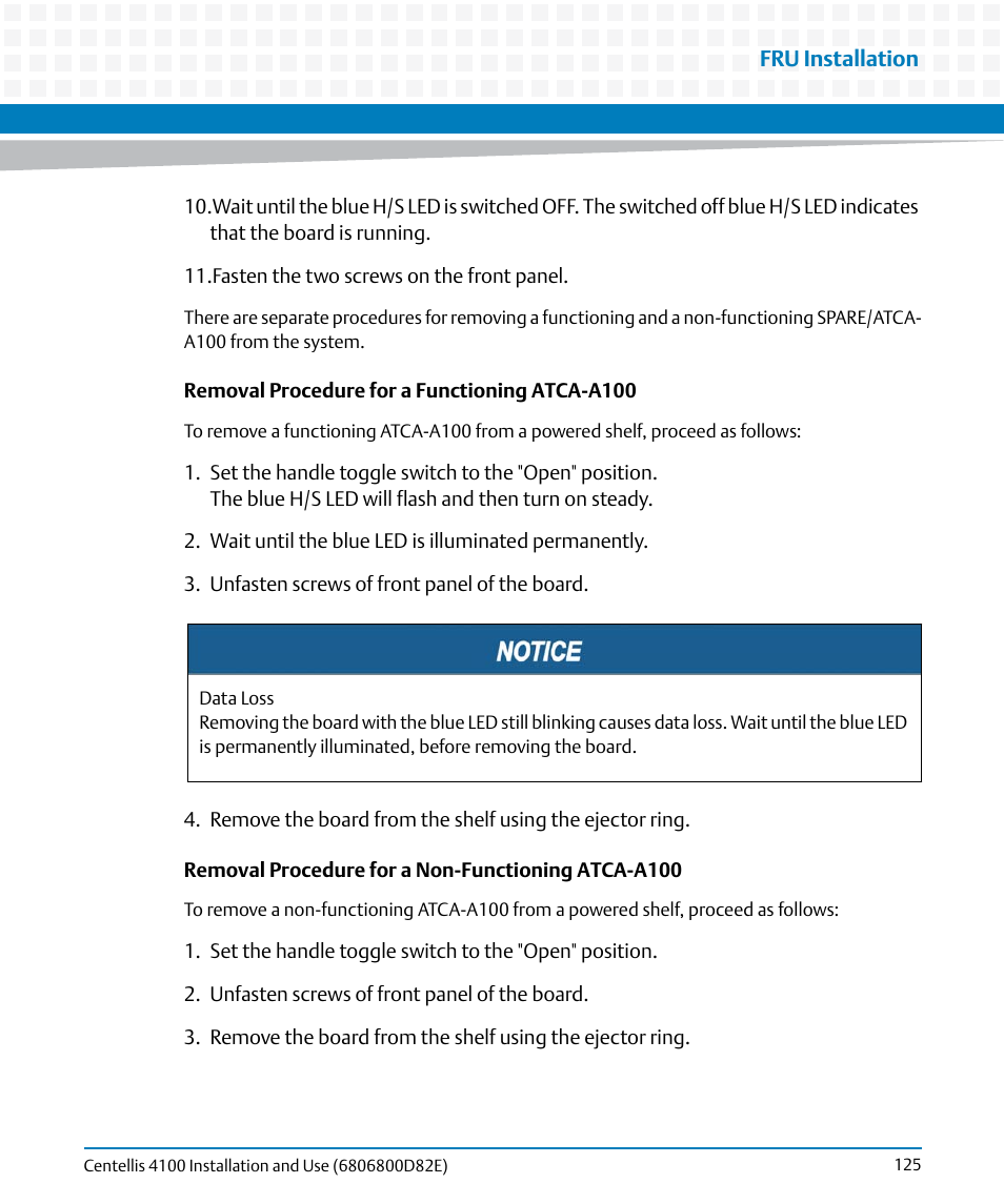 Artesyn Centellis 4100 Installation and Use (2015) User Manual | Page 123 / 208