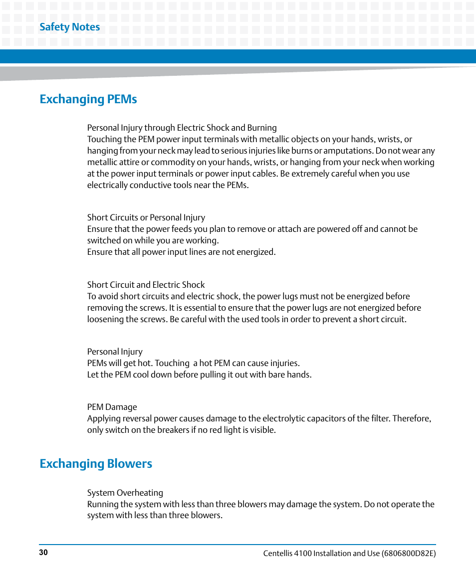 Exchanging pems, Exchanging blowers | Artesyn Centellis 4100 Installation and Use (2015) User Manual | Page 28 / 208