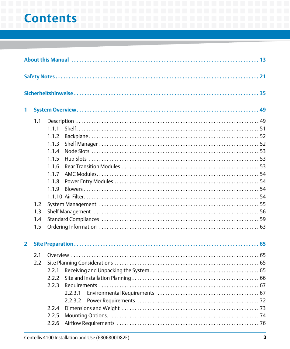 Artesyn Centellis 4100 Installation and Use (2015) User Manual | Page 3 / 208