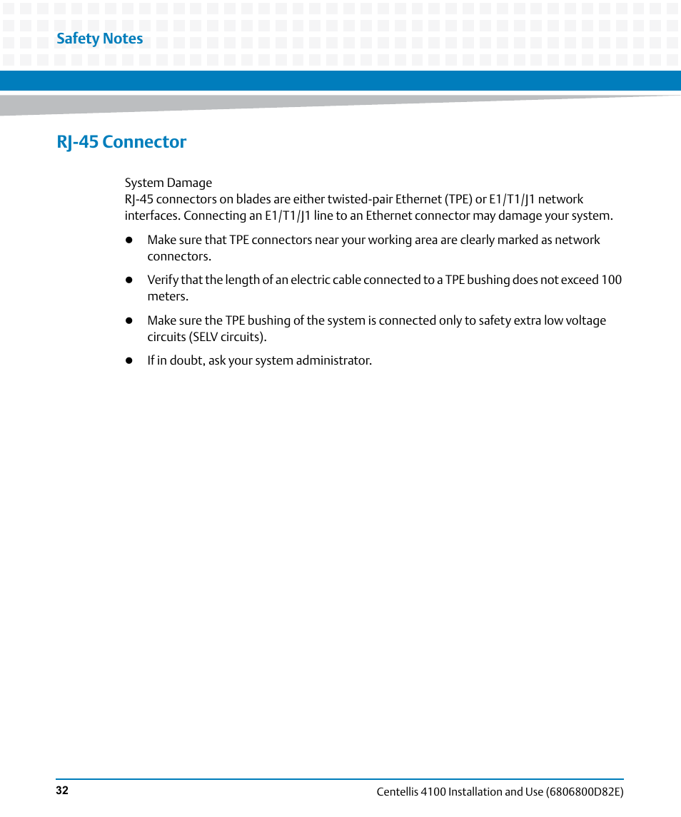 Rj-45 connector | Artesyn Centellis 4100 Installation and Use (2015) User Manual | Page 30 / 208