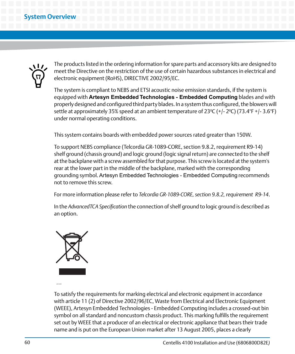 System overview | Artesyn Centellis 4100 Installation and Use (2015) User Manual | Page 58 / 208