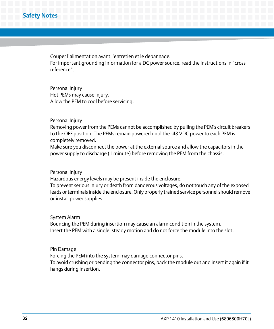 Artesyn Centellis 4410 (AXP-1410) Installation and Use (July 2014) User Manual | Page 32 / 202