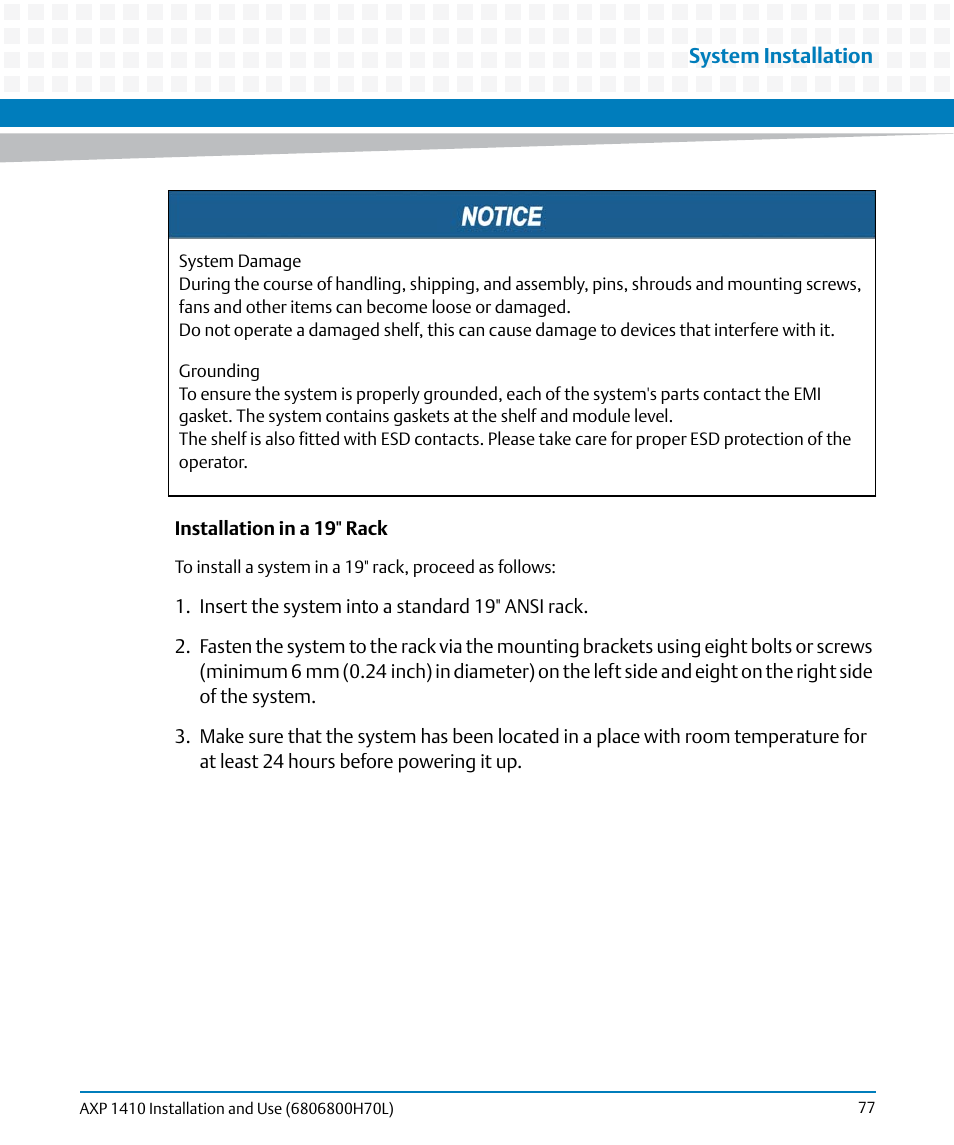 Artesyn Centellis 4410 (AXP-1410) Installation and Use (July 2014) User Manual | Page 77 / 202