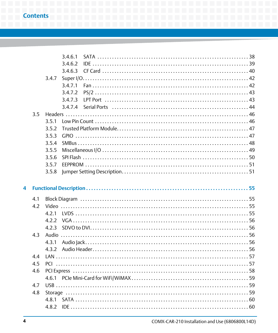 Artesyn COMX-CAR-210 Installation and Use (August 2014) User Manual | Page 4 / 76