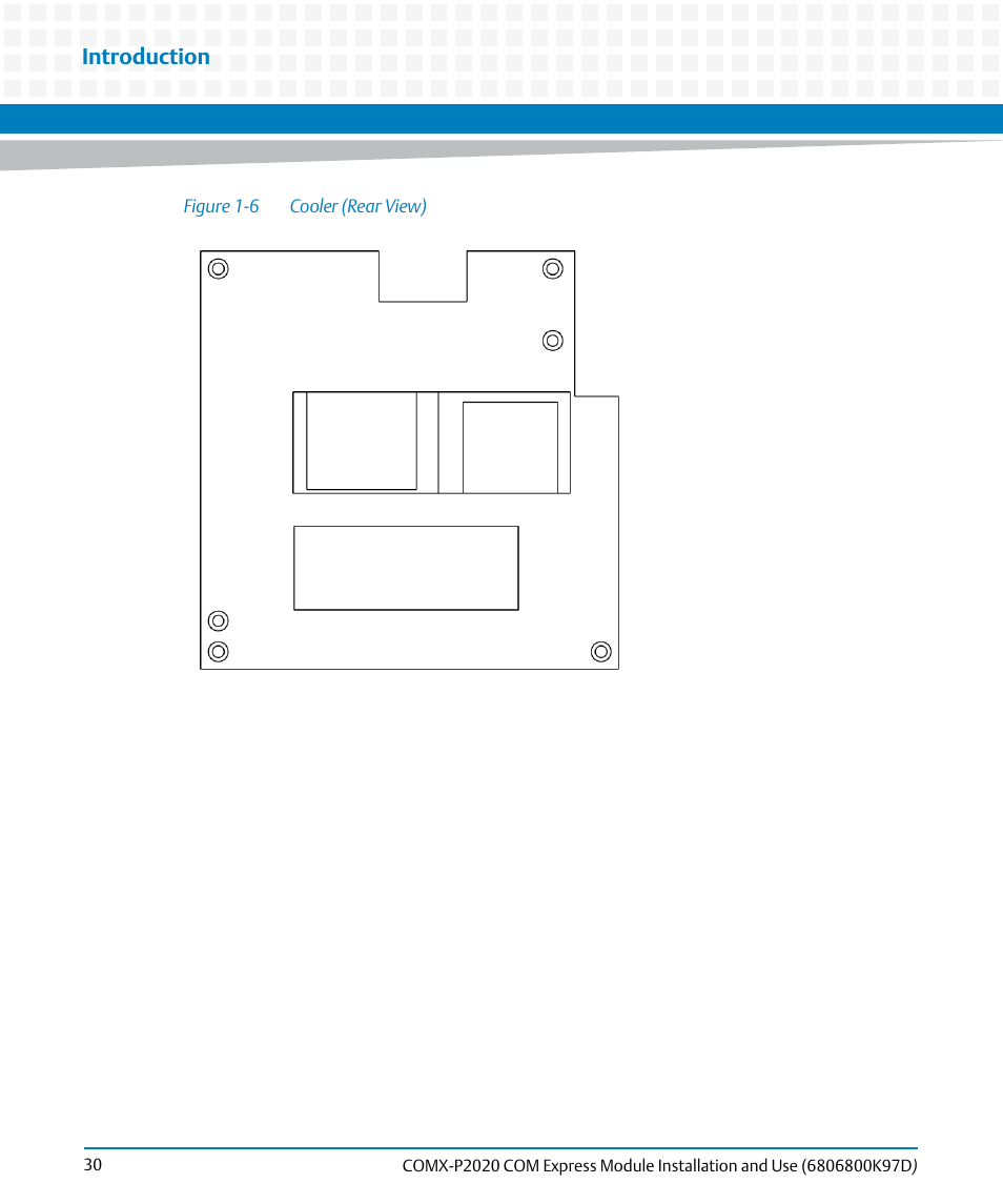Figure 1-6, Cooler (rear view), Introduction | Artesyn COMX-P2020 Installation and Use (July 2014) User Manual | Page 30 / 100