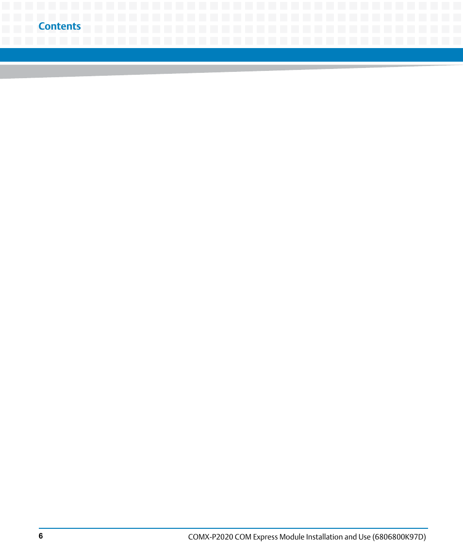 Artesyn COMX-P2020 Installation and Use (July 2014) User Manual | Page 6 / 100
