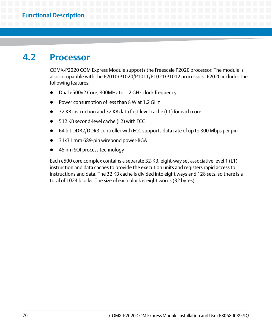 2 processor | Artesyn COMX-P2020 Installation and Use (July 2014) User Manual | Page 76 / 100