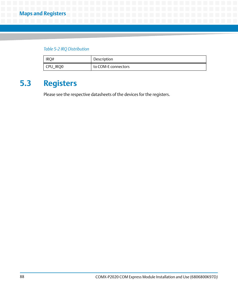 3 registers | Artesyn COMX-P2020 Installation and Use (July 2014) User Manual | Page 88 / 100