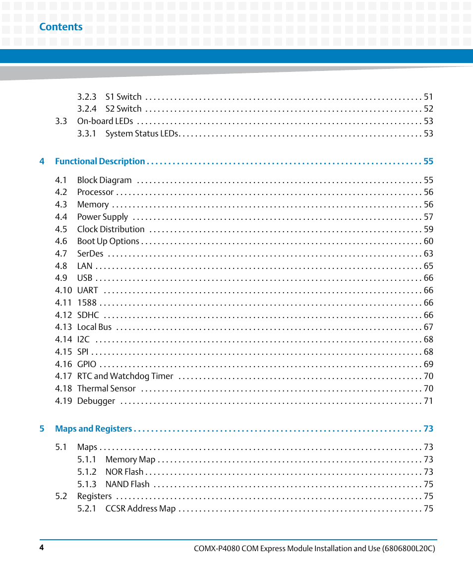 Artesyn COMX-P4080 Installation and Use (August 2014) User Manual | Page 4 / 126