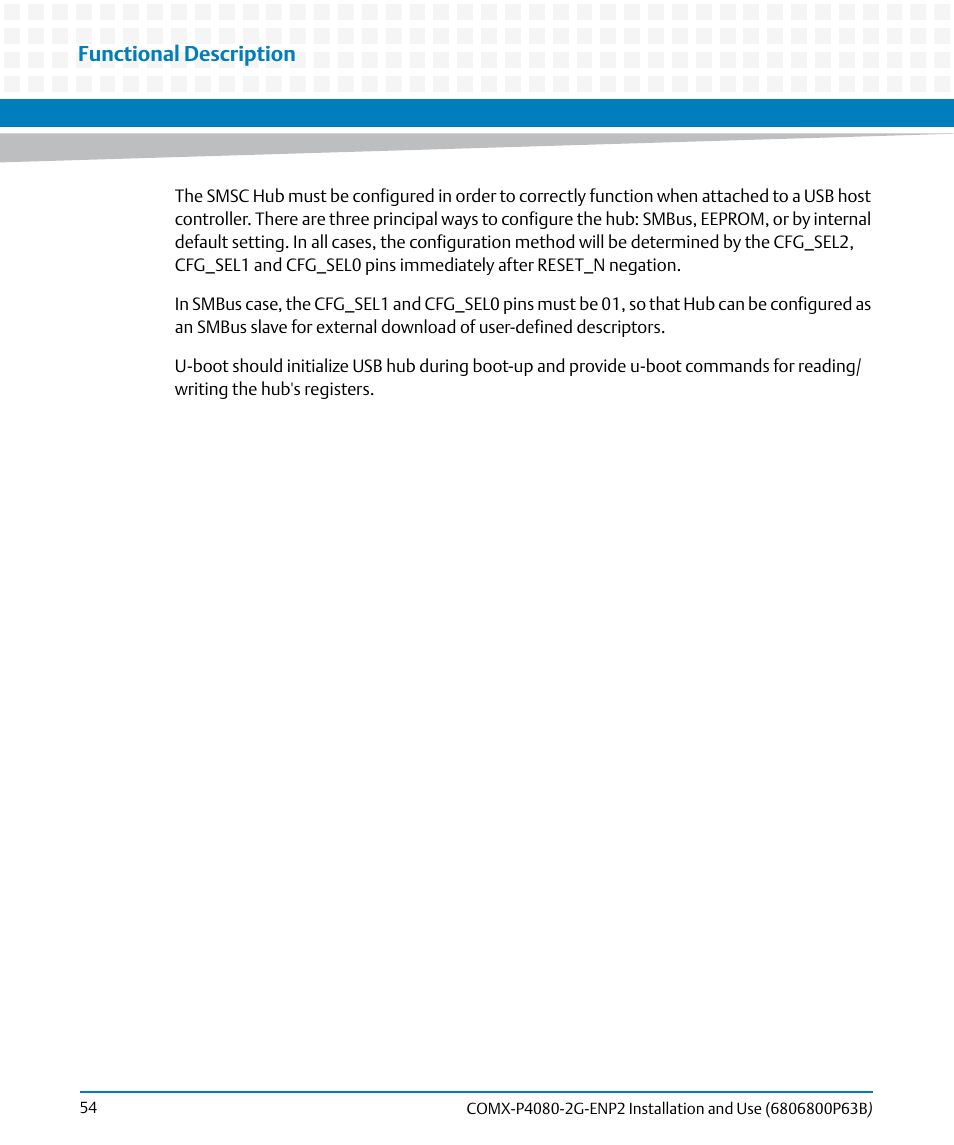 Functional description | Artesyn COMX-P4080-2G-ENP2 Installation and Use (August 2014) User Manual | Page 54 / 70