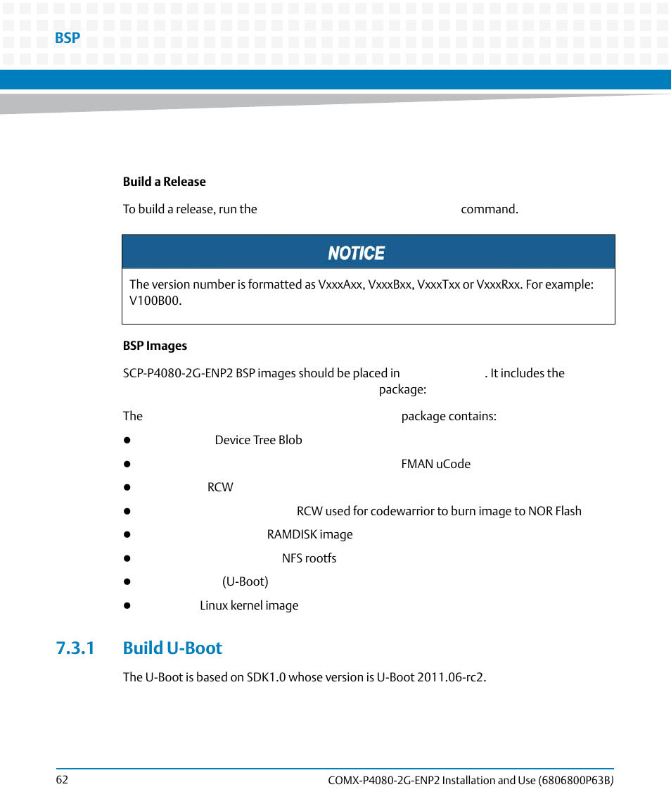 1 build u-boot | Artesyn COMX-P4080-2G-ENP2 Installation and Use (August 2014) User Manual | Page 62 / 70