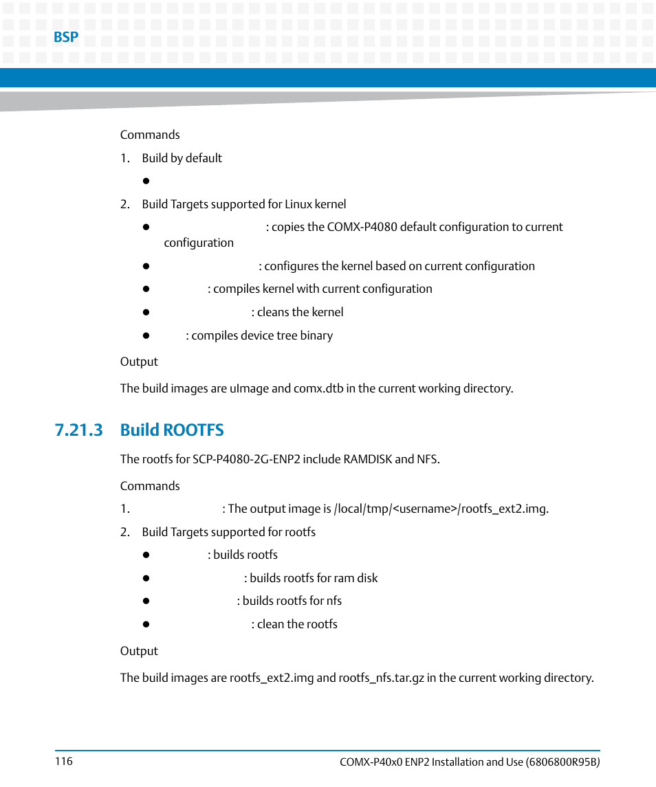 3 build rootfs | Artesyn COMX-P40x0 ENP2 Installation and Use (August 2014) User Manual | Page 116 / 130