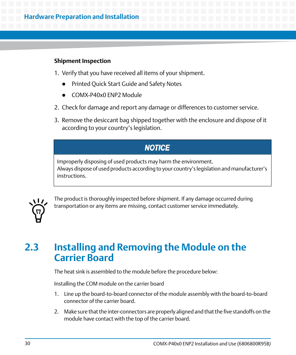 Artesyn COMX-P40x0 ENP2 Installation and Use (August 2014) User Manual | Page 30 / 130