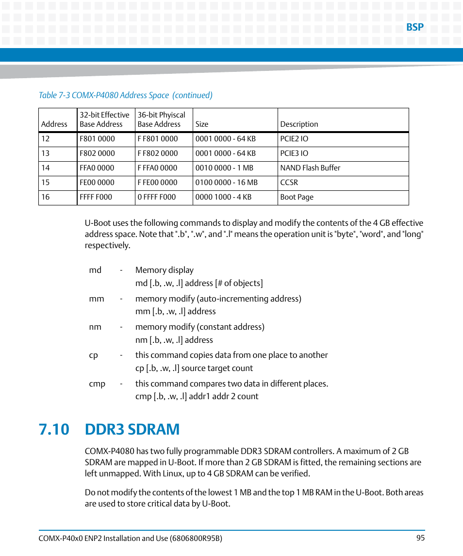 10 ddr3 sdram | Artesyn COMX-P40x0 ENP2 Installation and Use (August 2014) User Manual | Page 95 / 130